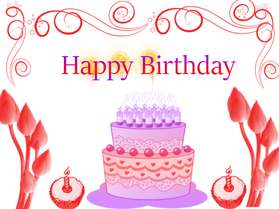 Happy Birthday Wishes with Cake gif 