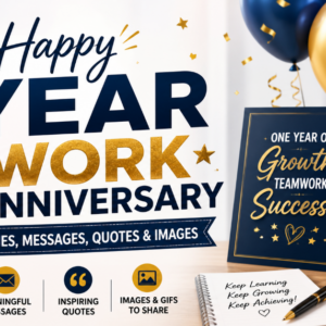 Happy 1 Year Work Anniversary Wishes, Messages, Quotes and Images