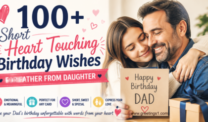 Short Heart Touching Birthday Wishes for Father From Daughter to wish dad and show your love