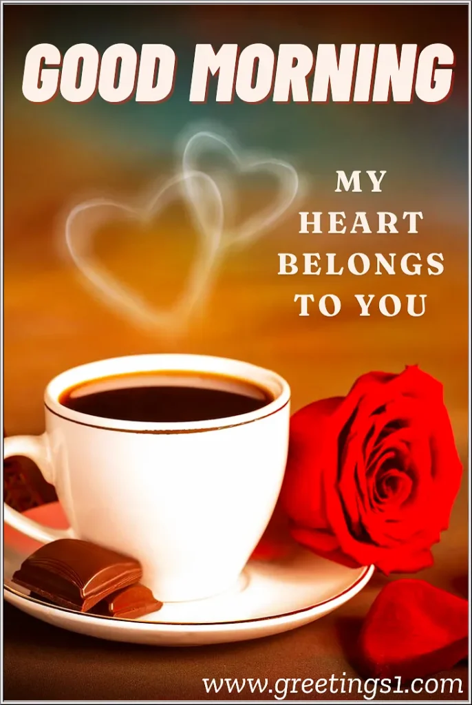 love rose with tea cup romantic good morning images for my love